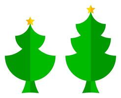 christmas tree illustration, simple flat style vector isolated on white background.