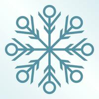 Navidad nieve icono, vector aislado en azul antecedentes. ornamento diseño para carteles, saludo tarjetas, folletos, pancartas, social medios de comunicación.