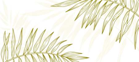 Yellow Palm Leaf Outline Abstract background Wallpaper png