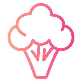 icono de gradiente de brócoli vector