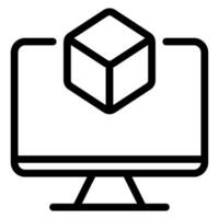 3d modeling line icon vector