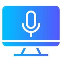 voice control gradient icon vector