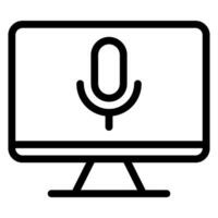 voice control line icon vector