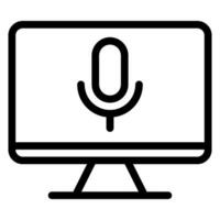 voice control line icon vector