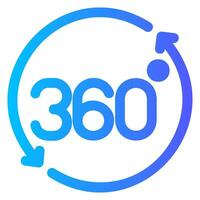 360 degrees gradient icon vector