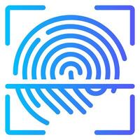 finger print gradient icon vector