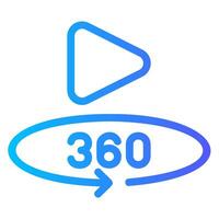 360 video gradient icon vector