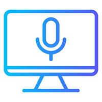 voice control gradient icon vector