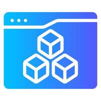 3d programming gradient icon vector
