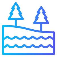 lake gradient icon vector