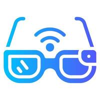 smart glasses gradient icon vector
