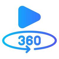 360 vídeo degradado icono vector