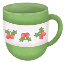 Kerstmis koffie mok en thee mok . schattig illustratie clip art. png