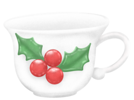 christmas coffee mug and tea mug . cute illustration clipart. png