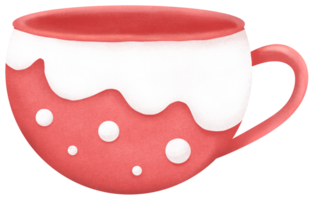 christmas coffee mug and tea mug . cute illustration clipart. png