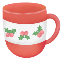 christmas coffee mug and tea mug . cute illustration clipart. png