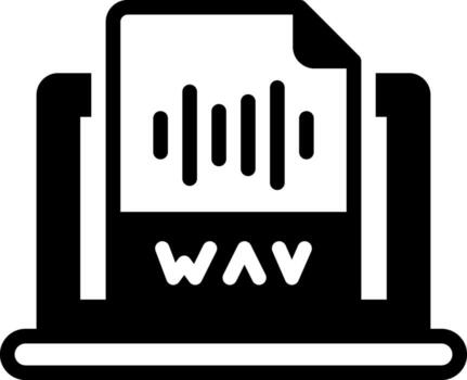 solid icon for wav vector