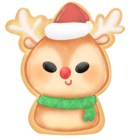 Christmas clipart.cute character reindeer. cookie.sweet and dessert illustration. png