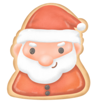 Christmas clipart.cute character santa cookie.sweet and dessert illustration. png