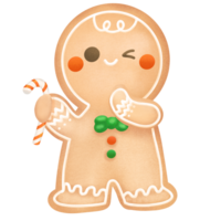 Noël clipart.mignon personnage pain d'épice cookie.royal glaçage cookie.sweet et dessert illustration. png