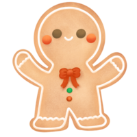 Natale clipart.cute personaggio Pan di zenzero cookie.royal glassatura biscotto.dolce e dolce illustrazione. png