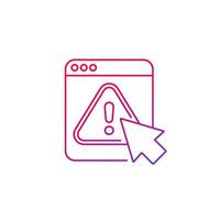 Error, warning window line icon for web vector