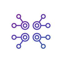 nodes, data structure line icon vector