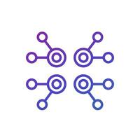 nodes, data structure line icon vector