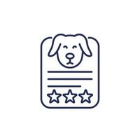 dog rating line icon on white vector