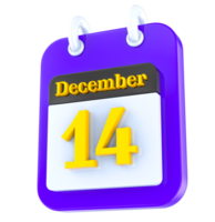 December calendar 3D day 14 png