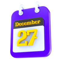 December calendar 3D day 27 png