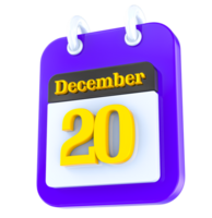 December calendar 3D day 20 png