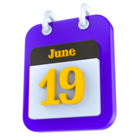 junio calendario 3d día 19 png