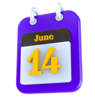 junio calendario 3d día 14 png