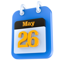 icône calendrier 3d le rendu png