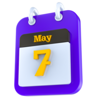 mayo calendario 3d día 7 7 png