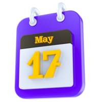 May calendar 3D day 17 png