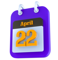 April Kalender 3d Tag 22 png