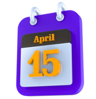 abril calendario 3d día 15 png