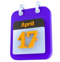 April calendar 3D day 17 png