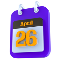 April Kalender 3d Tag 26 png