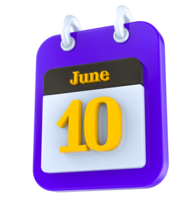 junio calendario 3d día 10 png