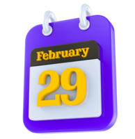 February calendar 3D day 29 png