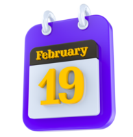 febrero calendario 3d día 19 png