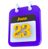 June calendar 3D day 23 png