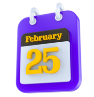 February calendar 3D day 25 png