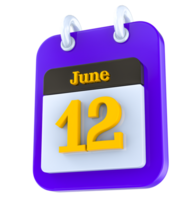 junio calendario 3d día 12 png