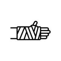 Broken arm icon vector in line style