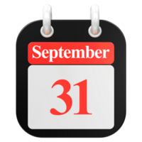 3d hacer de ui icono septiembre día 31 png