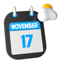soleggiato tempo metereologico 3d illustrazione novembre di giorno 17 png